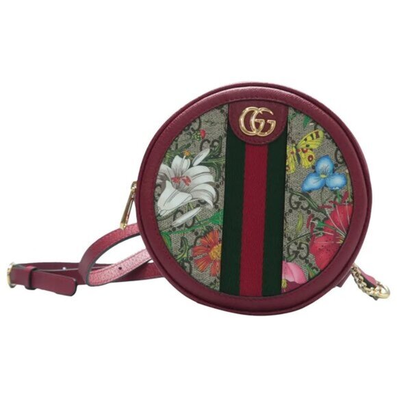 GUCCI Ophidia Red Canvas Backpack 737-061425 - Picture 1 of 12